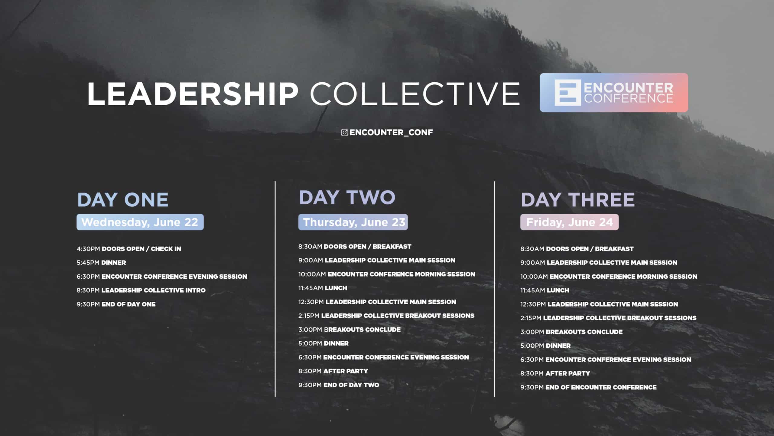 Leadership Collective schedule