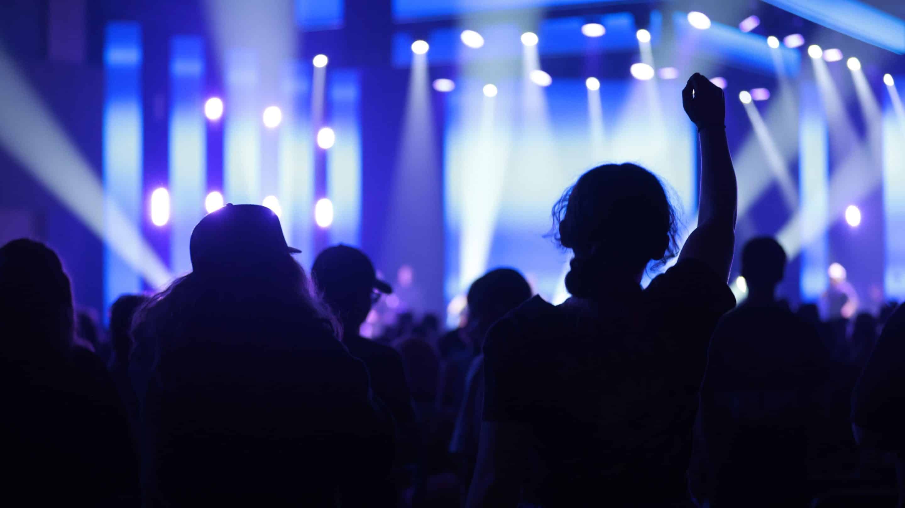 confetti falling from the ceiling during worship